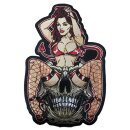 Devil Girl Skull Embroidered Patch XL 34 x 22 cm