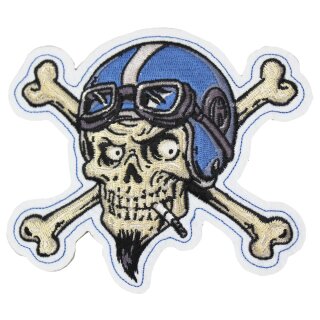 Écusson Crossbones Vintage Biker 13 x 13 cm – Patch pour veste et gilet de moto