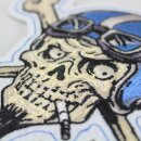 Écusson Crossbones Vintage Biker 13 x 13 cm – Patch pour veste et gilet de moto