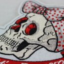 Aufnäher Polka Dot Ribbon Totenkopf 13 x 13 cm – Patch für Motorrad Jacke & Weste