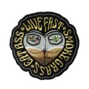 Écusson Live Fast Smoke Grass 10 x 10 cm – Live Fast Smoke Grass Eat Ass Biker Patch
