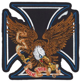 Parche Ride Free Cruz de Hierro Águila 11,4 x 9 cm – Ride Free Iron Cross Eagle Patch