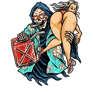 Autocollant Sensenmann Ass or Gas Mini 8,5 x 6,3 cm – Reaper Ass or Gas Decal