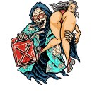 Autocollant Sensenmann Ass or Gas Mini 8,5 x 6,3 cm – Reaper Ass or Gas Decal