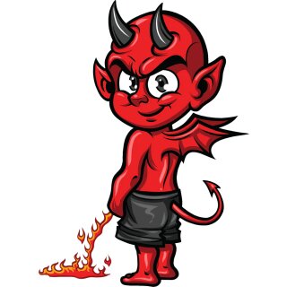 Autocollant Baby Devil 8,5 x 6,3 cm – Lil Devil Mini Decal Sticker
