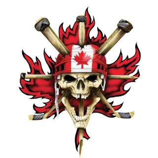 Aufkleber Totenkopf Kanada Maple Leaf Hockey 8,5 x 6,3 cm – Mini Decal Sticker