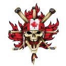 Autocollant tête de mort Canada Maple Leaf Hockey...