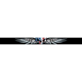 Autocollant tête de mort drapeau américain XXL 152 x 13 cm – Autocollant pare-brise Skull USA Flag