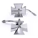 Spiegel Malteser B-Ware Eisernes Kreuz Iron Cross Chrom für HD Harley Chopper Custom