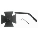 Spiegel B-Ware Malteser Eisernes Kreuz Iron Cross Schwarz Black für HD Harley Chopper
