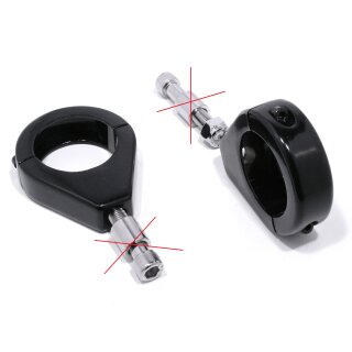 Blinker Gabel Halter Befestigung Klemmen B-Ware Schwarz für Harley 39mm Universal