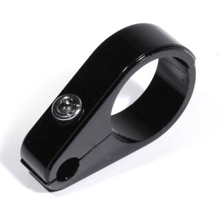 Alu Schwarz Kabelklemme 1" Lenkerklemme B-Ware Gaszug 25mm für Harley Davidson Custom