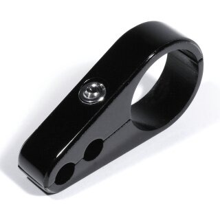 Alu Schwarz Kabelklemme 1" Lenkerklemme B-Ware Doppel Gaszug 25mm für Harley Davidson